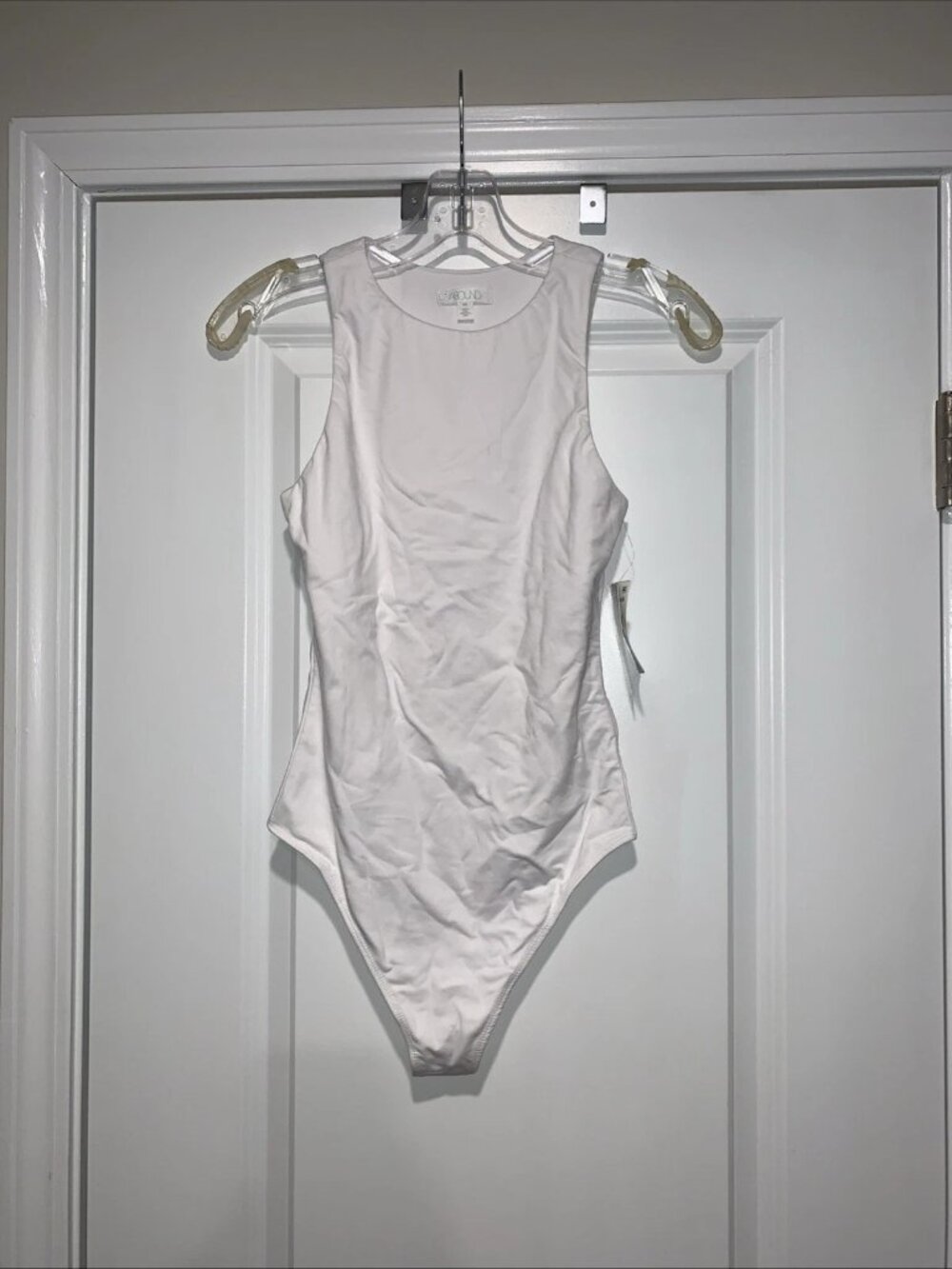 Abound High Neck Body Suite Women’s Size XXS, White, RK450115MI